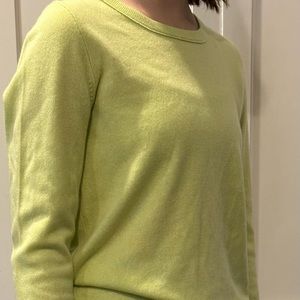 J. Crew Cashmere Key Lime Crewneck Sweater